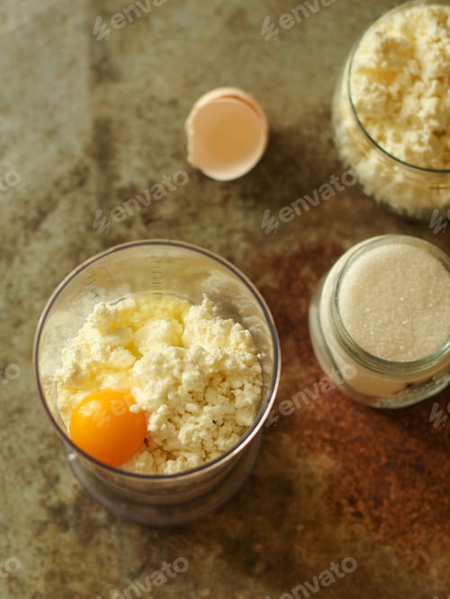 Preview: Cupcakes Cake From Cottage Cheese Or Cheese Cakes (Dough In The Form). Top View