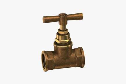 Preview: Antique Brass Stop Valve with T-Handle