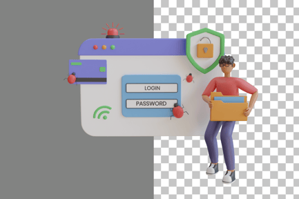 Preview: Hacker Internet Activity 3D Illustration