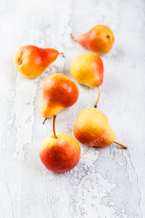 Preview: Fresh bio pears on the grey background