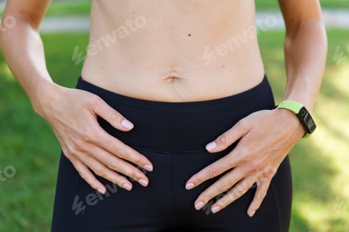 Preview: Pretty woman doing yoga in morning park. Healthy lifestyle outdoor conception. Sport.