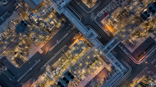 Preview: Aerial view power plant for oil refinery petrochemical industrial, Oil refinery factory power plant