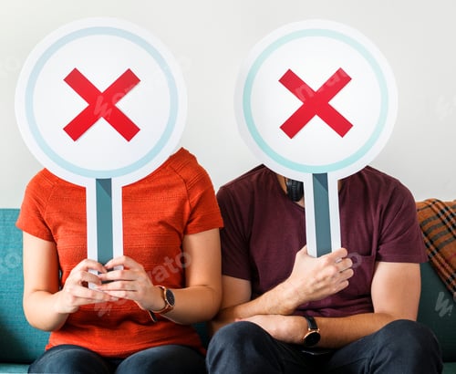 Preview: Couple showing no symbol sign