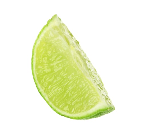 Preview: Slice of fresh lime on white background