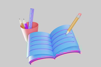 Preview: School Supplies in a Pink Cup