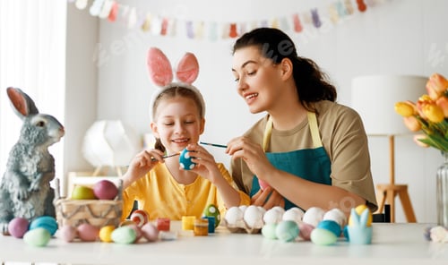 Preview: family preparing for Easter