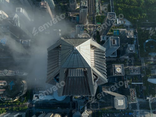 Preview: Shenzhen ,China - Circa 2022: Aerial view of landsccape in Shenzhen city, China