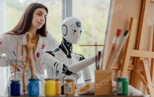 Preview: Creative AI robot learning how to paint on canvas