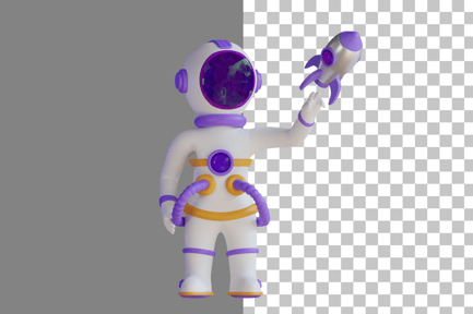 Preview: Astronaut pushing the moon 3D Illustration