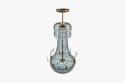 Preview: Multi-strand glass bead chandelier with oval frame