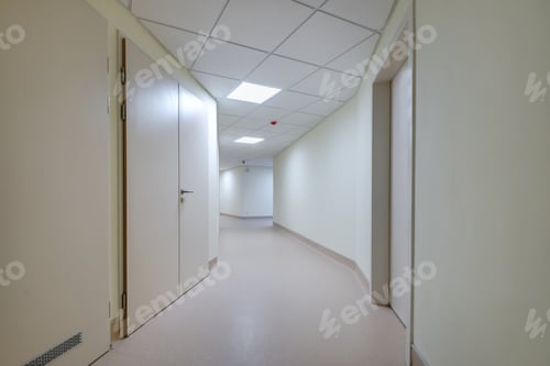 Preview: white empty corridor for room in interior of modern apartments, office or clinic