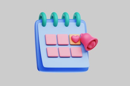 Preview: Cartoon calendar heart notification bell