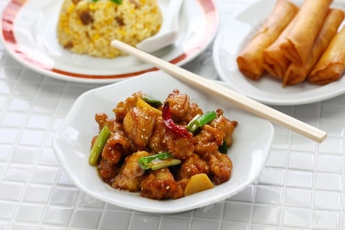 Preview: general tso’s chicken, fried rice, spring rolls, american chinese cuisine