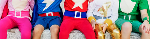 Preview: Superheroes Kids Friends Playing Togetherness Fun Concept