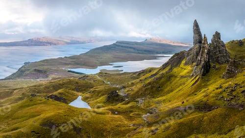 Preview: Storr rocky hill on the Trotternish peninsula of the Isle of Skye in Scotland, UK