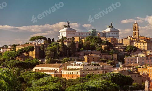 Preview: View on Capitol Hill at sunset in summer, Rome