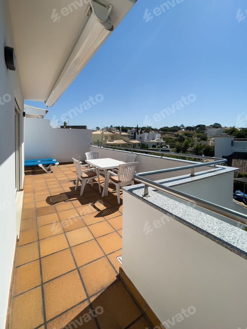 Preview: View of terrace of modern building