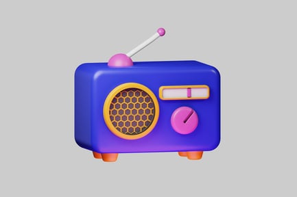 Preview: Radio with hexagonal grille and contrasting controls