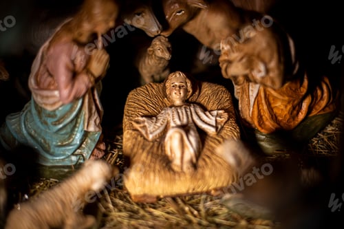 Preview: Christmas nativity scene with Holy Family