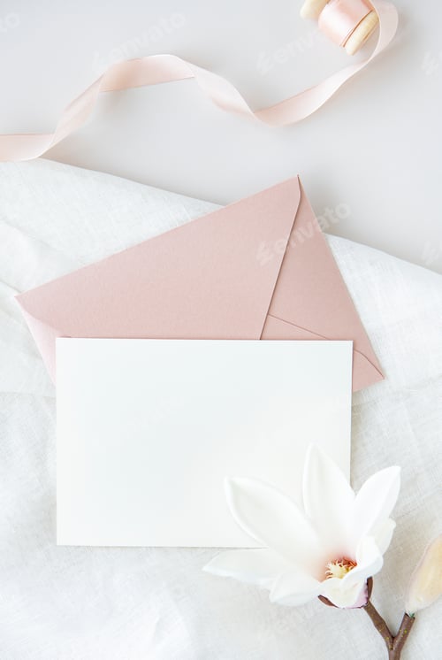 Preview: Invitation card with flower decoration