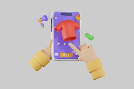 Preview: Illustration of a smartphone with a red t-shirt on its screen.