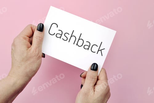 Preview: Creative flat lay top view of woman hands black manicure with paper page on pink background
