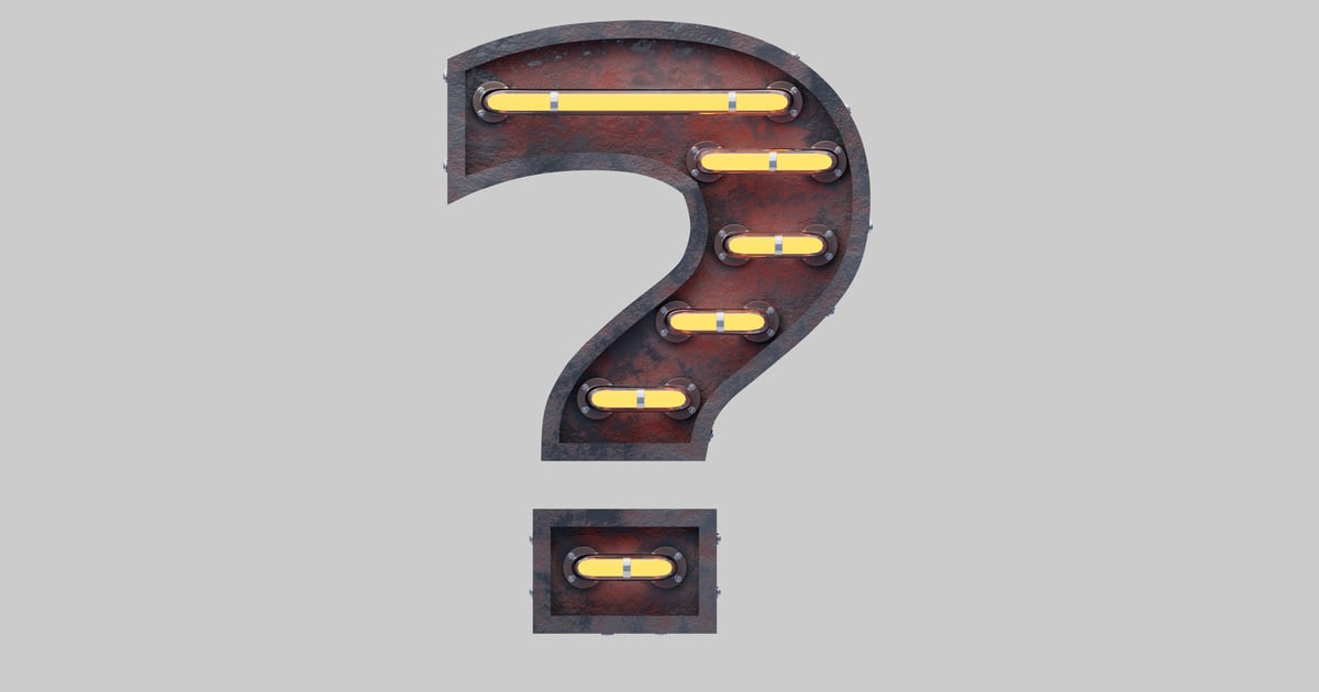 Rustic illuminated question mark prop 3D, Incl. ask & health - Envato