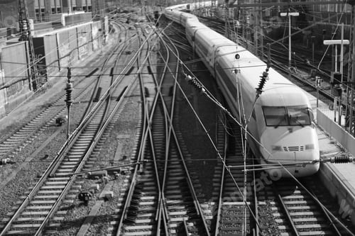 Preview: Monochrome shot of the Hamburg HBF transit section in Hamburg Germany