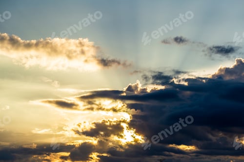 Preview: colorful dramatic sky with cloud at sunset.