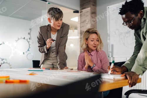 Preview: Marketing team working on a project in the office meeting room