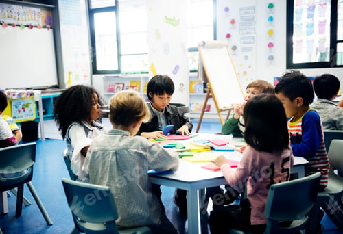 Preview: Group of diverse students at daycare