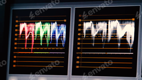 Preview: Blurry images of telecine controller machine monitor