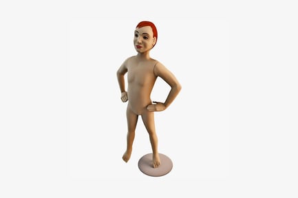 Preview: Mannequin with crossed arms on circular base