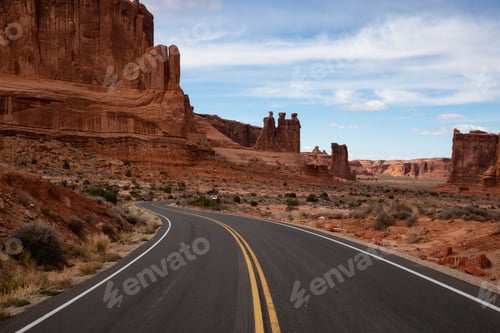 Preview: Landscape view of a Scenic road in the red rock canyons