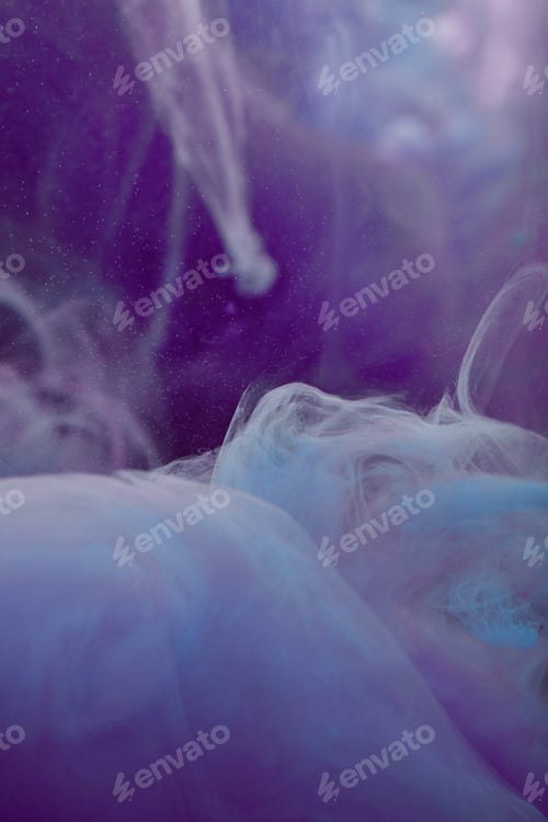 Preview: background with abstract violet and blue swirls of paint