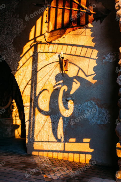 Preview: Shadows frpm mammoth decorations in pre-historic place. Primitive Man Upper Period Of The