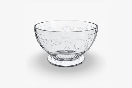 Taça com pés de cristal com design de animal gravado