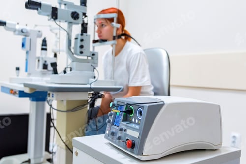 Preview: Teenage girl with red hair gets laser eye coagulation