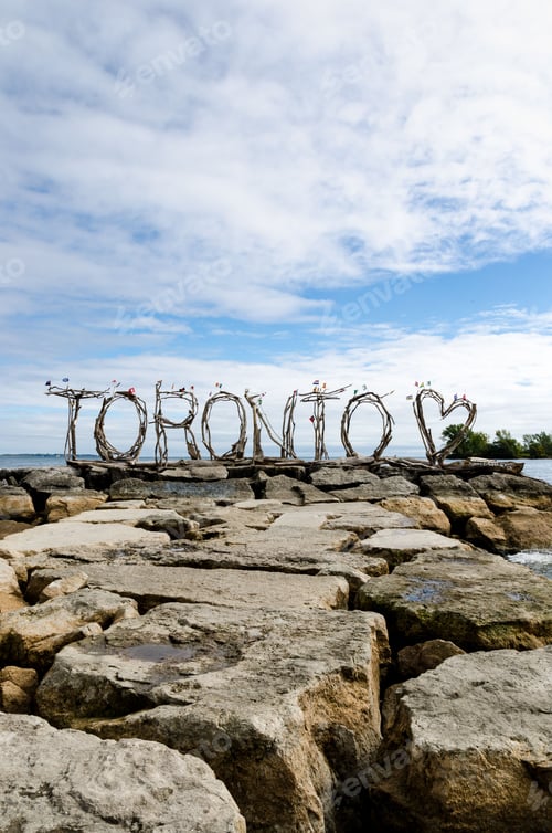 Preview: a sign made of sticks spelling Toronto