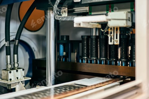 Preview: Close-Up of Modern Industrial Machinery in Operation for Advanced Manufacturing