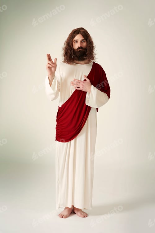 Preview: Jesus showing the symbol of peace