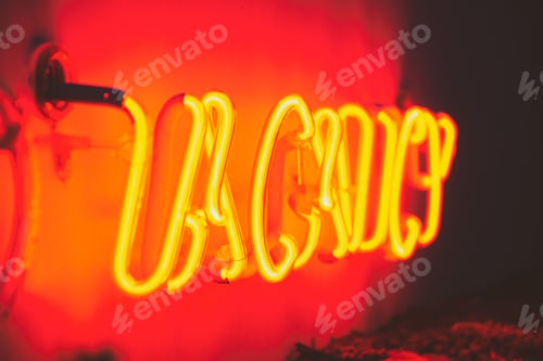 Preview: Vacancy sign neon yellow red light