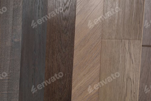 Preview: Different samples of wooden flooring as background, closeup