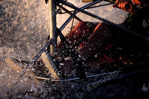Preview: Close up of person riding a sand yacht.