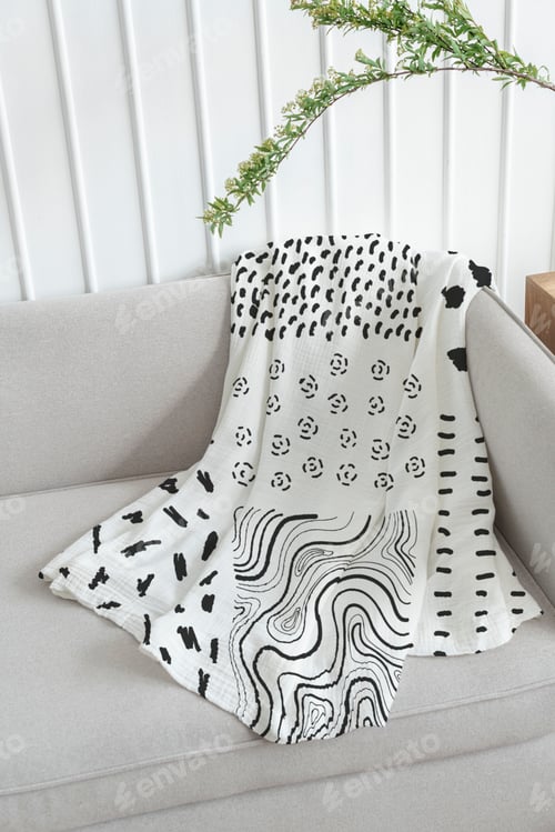 Preview: Throw blanket abstract pattern on a sofa