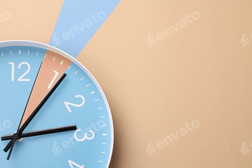Preview: Close-up of a wall clock. The concept of time and work time is valuable