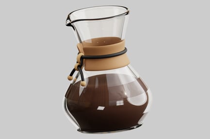 Preview: Glass coffee carafe with leather strap