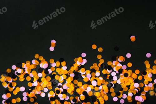 Preview: Halloween party concept with black and orange confetty