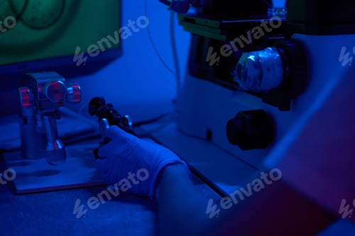 Preview: Scientist embryologist works in a scientific laboratory