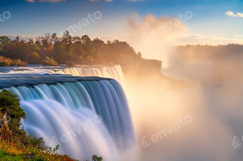 Preview: Niagara Falls, New York, USA at Dusk in Autumn